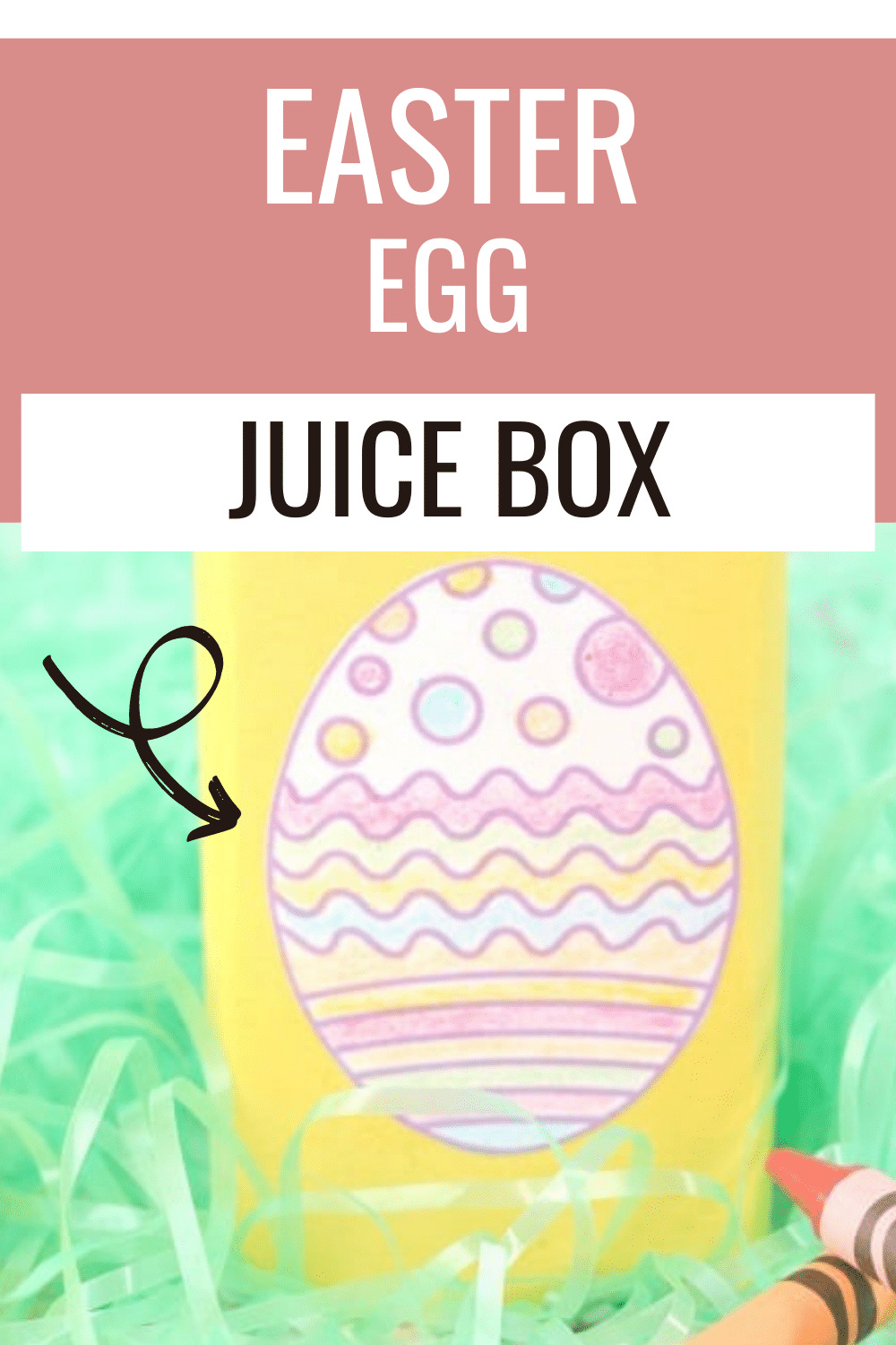 Turn snack time into fun time this Easter with this super easy craft. This Easter egg juice box is a fun addition to your child's Easter basket, lunchbox or class party! #easter #funfoodforkids #easycrafts via @wondermomwannab