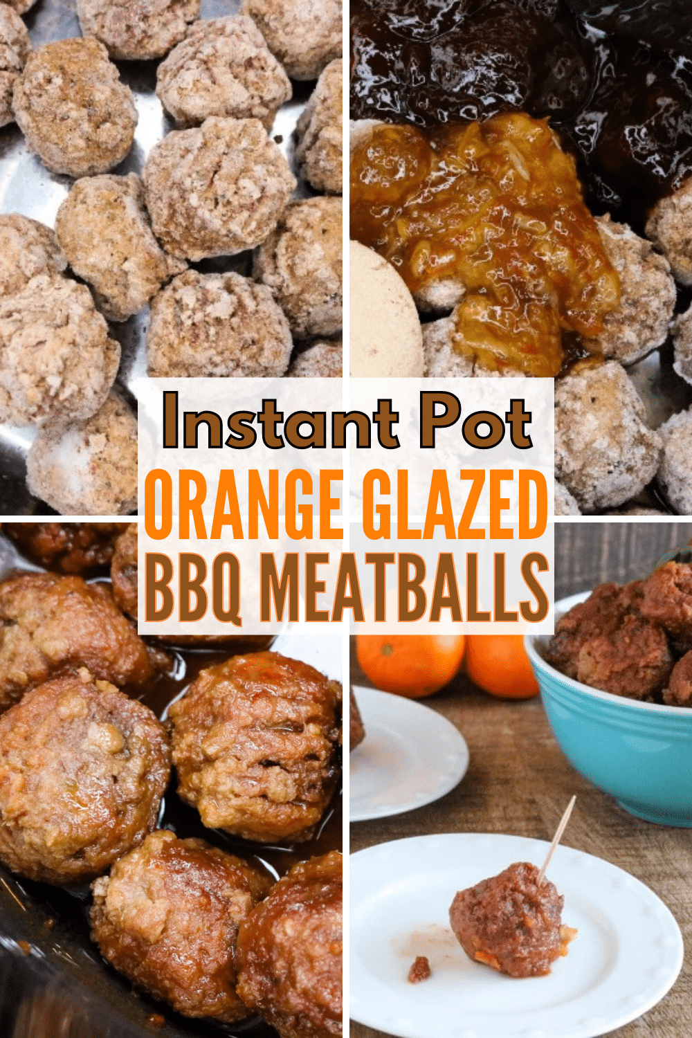These orange glazed BBQ meatballs are so yummy! And they're also super easy to make in your Instant Pot. #instantpot #easyappetizer #kidfriendly via @wondermomwannab