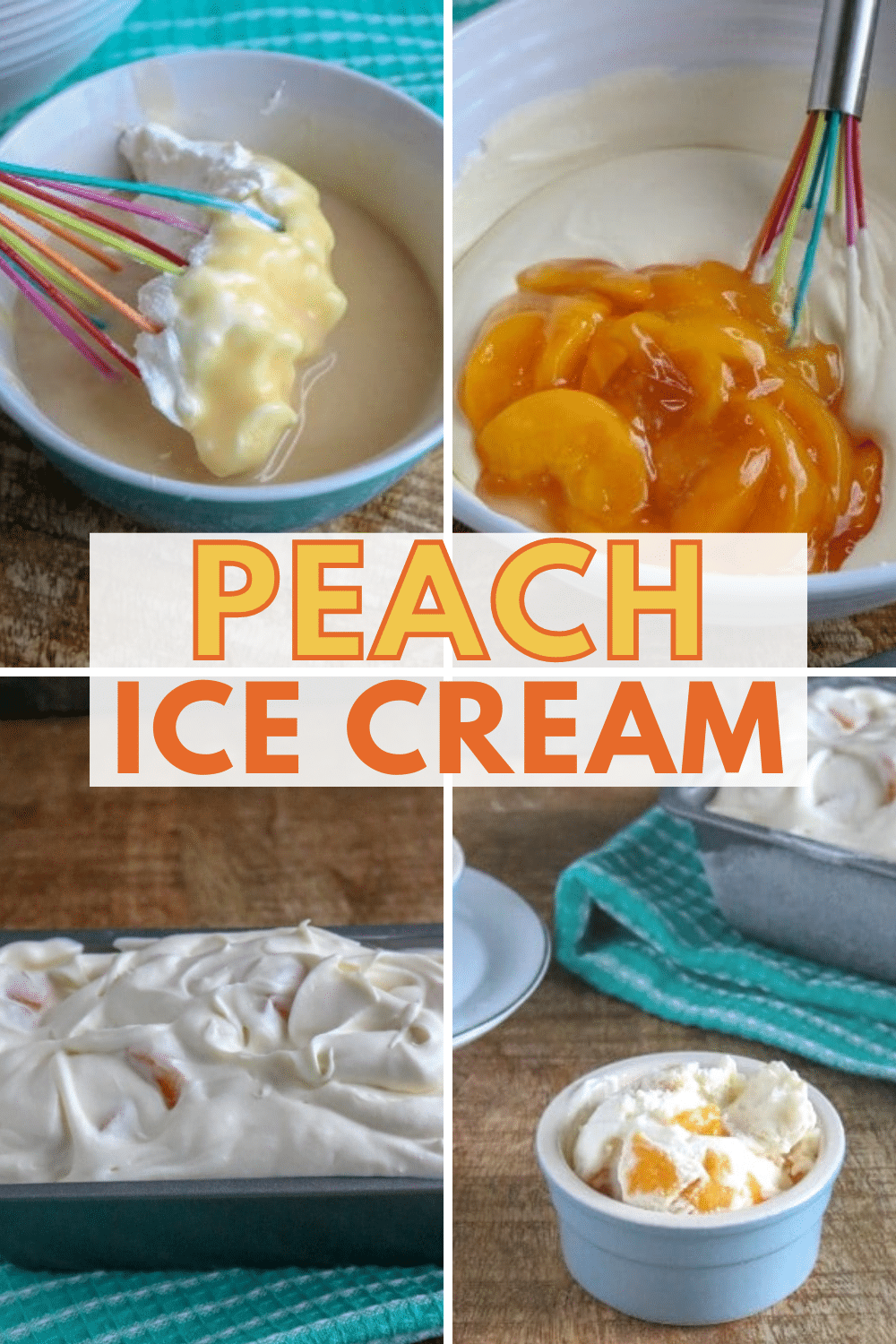 This Easy Peach Ice Cream is the perfect dessert for summer. It's cold and refreshing, creamy and delicious, and super easy to make! #peachicecream #peach #icecream #homemade via @wondermomwannab