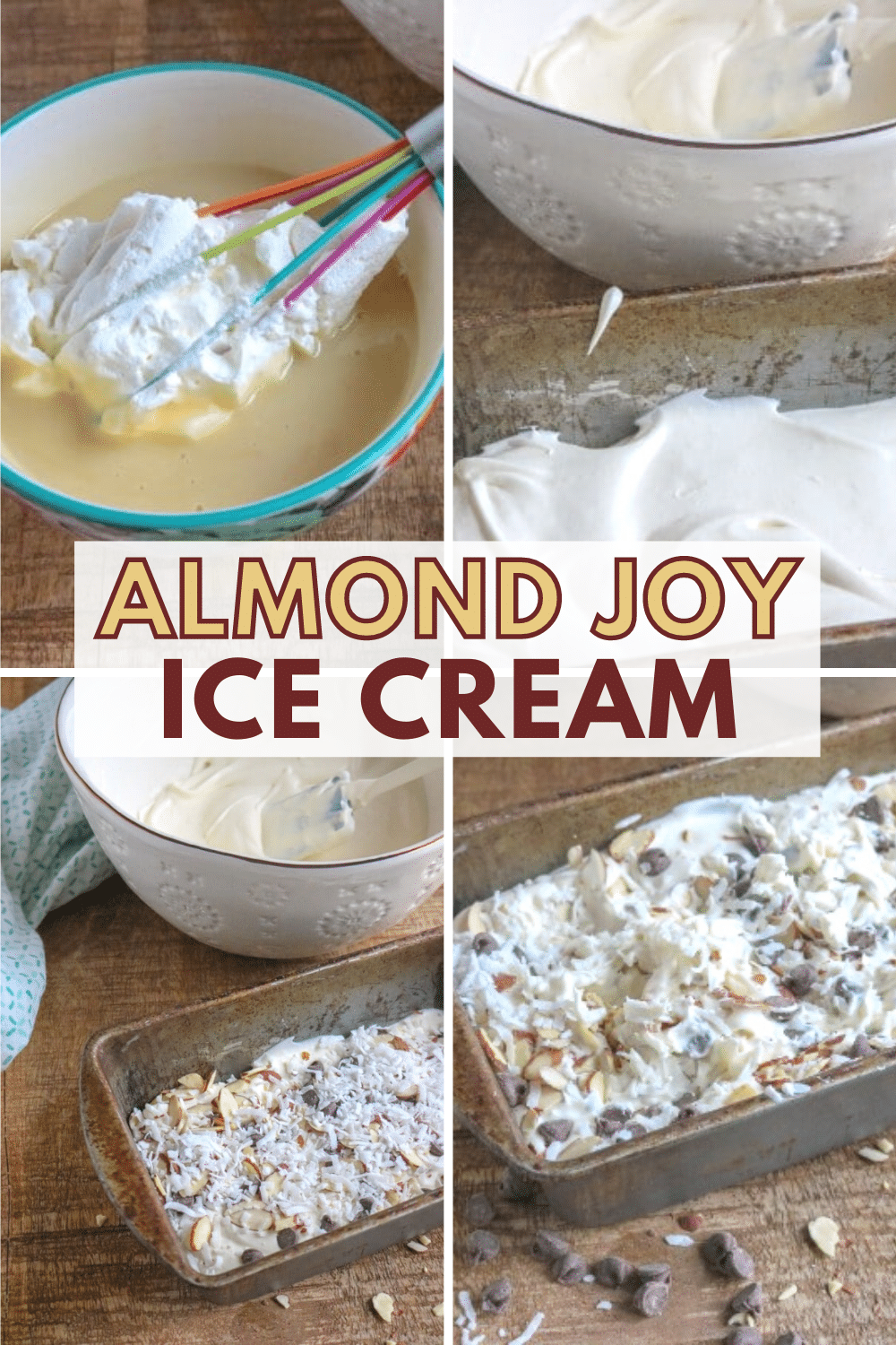 This Easy Homemade Almond Joy Ice Cream recipe is a delicious combination of two desserts. It's perfect for anyone who loves Almond Joy and ice cream! #almondjoy #icecream #dessert via @wondermomwannab