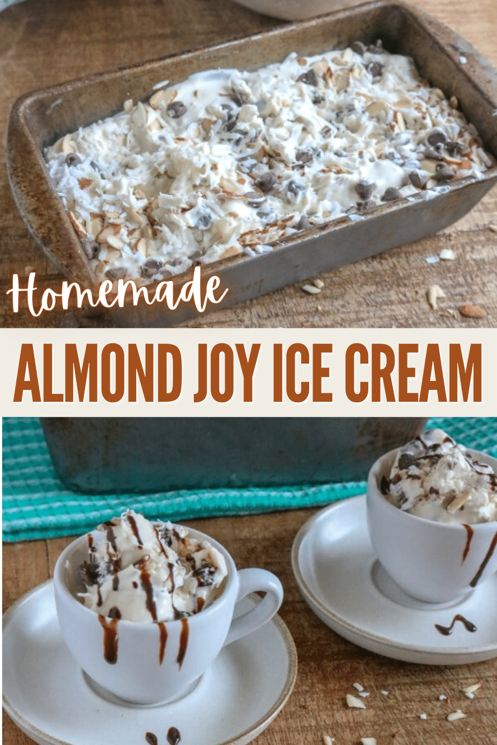 This Easy Homemade Almond Joy Ice Cream recipe is a delicious combination of two desserts. It's perfect for anyone who loves Almond Joy and ice cream! #almondjoy #icecream #dessert via @wondermomwannab