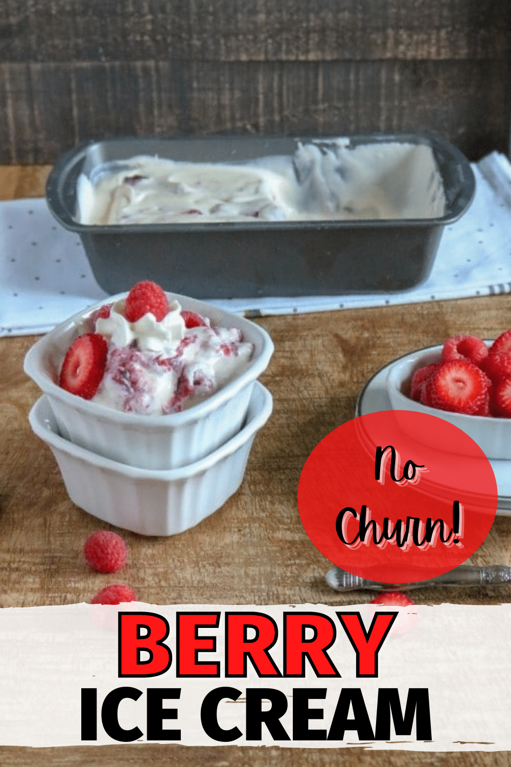 This homemade no-churn berry ice cream is SO easy to make -- you just need 4 ingredients! It's the perfect summer treat! #easydesserts #icecream via @wondermomwannab