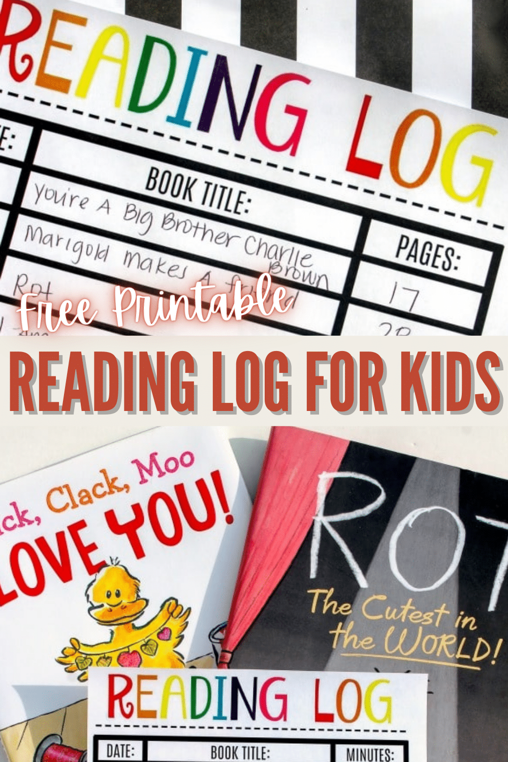Three different printable reading logs to help motivate your child to read. Track books, pages read or minutes read. #readinglog #reading #forkids #printable via @wondermomwannab
