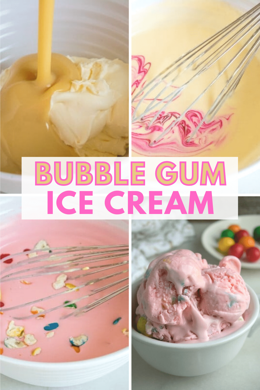 Homemade Bubble Gum Ice Cream