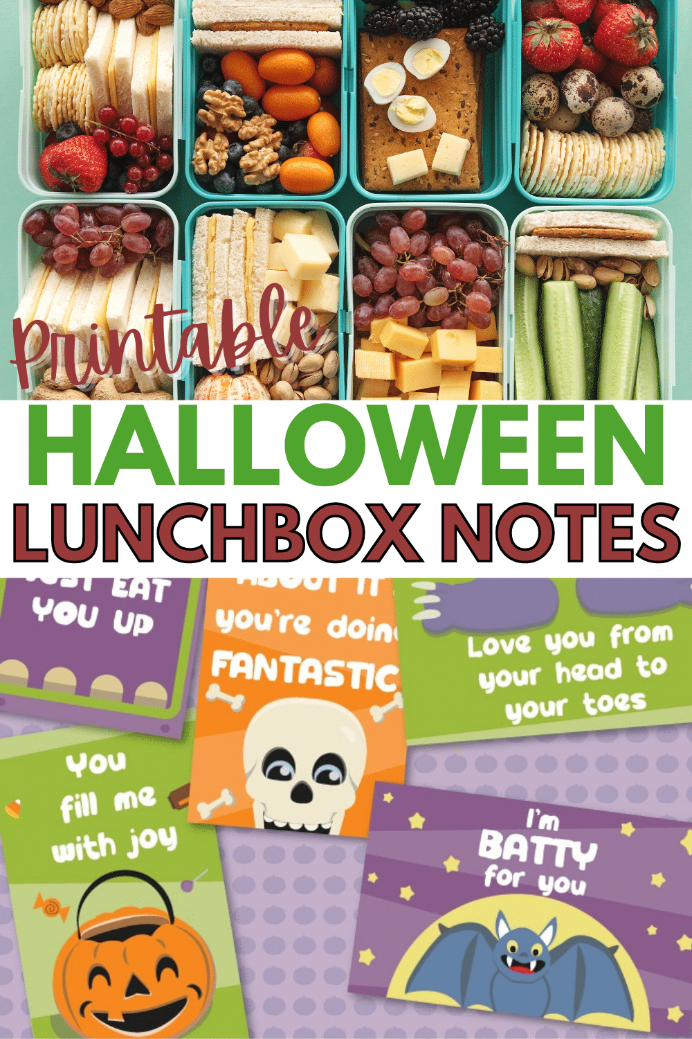 These Halloween lunchbox notes are so cute and totally free! What a fun way to treat the kids without candy the week leading up to Halloween. #halloween #printables #lunchnotes via @wondermomwannab