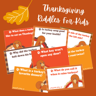 Enjoy printable Thanksgiving riddles for kids.
