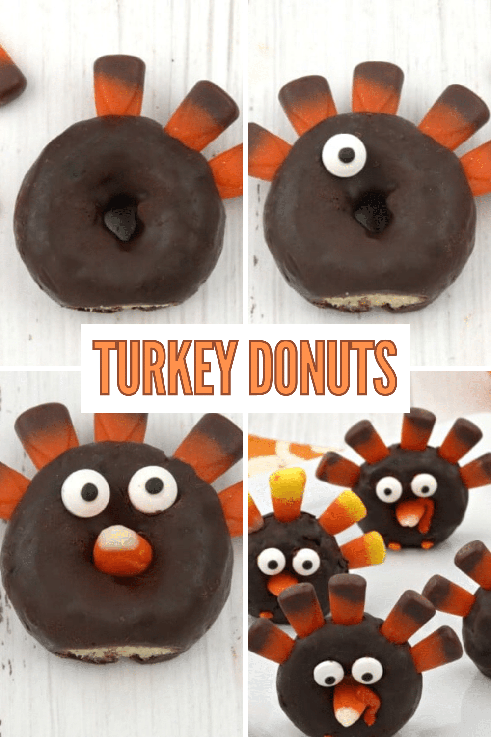 These mini donut turkeys are an adorable Thanksgiving treat and they're super easy to make! #Thanksgiving #funfood via @wondermomwannab