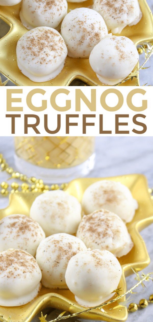 These eggnog truffles are so yummy and perfect for Christmas! Give them as a gift or serve at your holiday party. #Christmas #candy #eggnog via @wondermomwannab