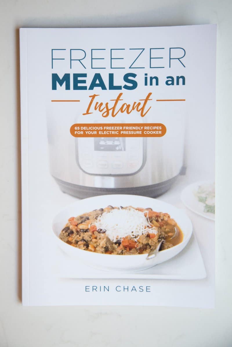 a Freezer Meals in an Instant book on a white background