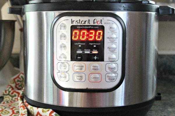 an instant pot with 30 minutes on the timer