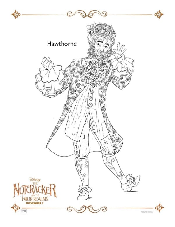 A Nutcracker printable coloring page for the character Hawthorne
