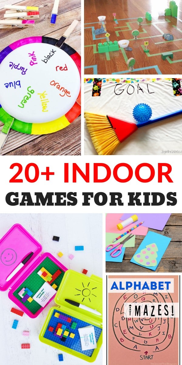 These indoor games for kids are perfect for when the weather keeps you trapped inside. Plenty of ideas your children will enjoy! #indoorgames #games #kidsactivities via @wondermomwannab