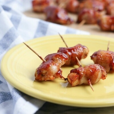easy BBQ Bacon Wrapped Chicken Bites