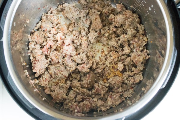 sausage being cooked in an instant pot