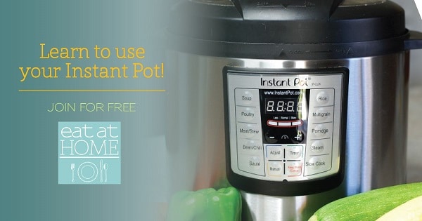 a graphic of an instant pot with text reading Learn to use your instant pot join for free