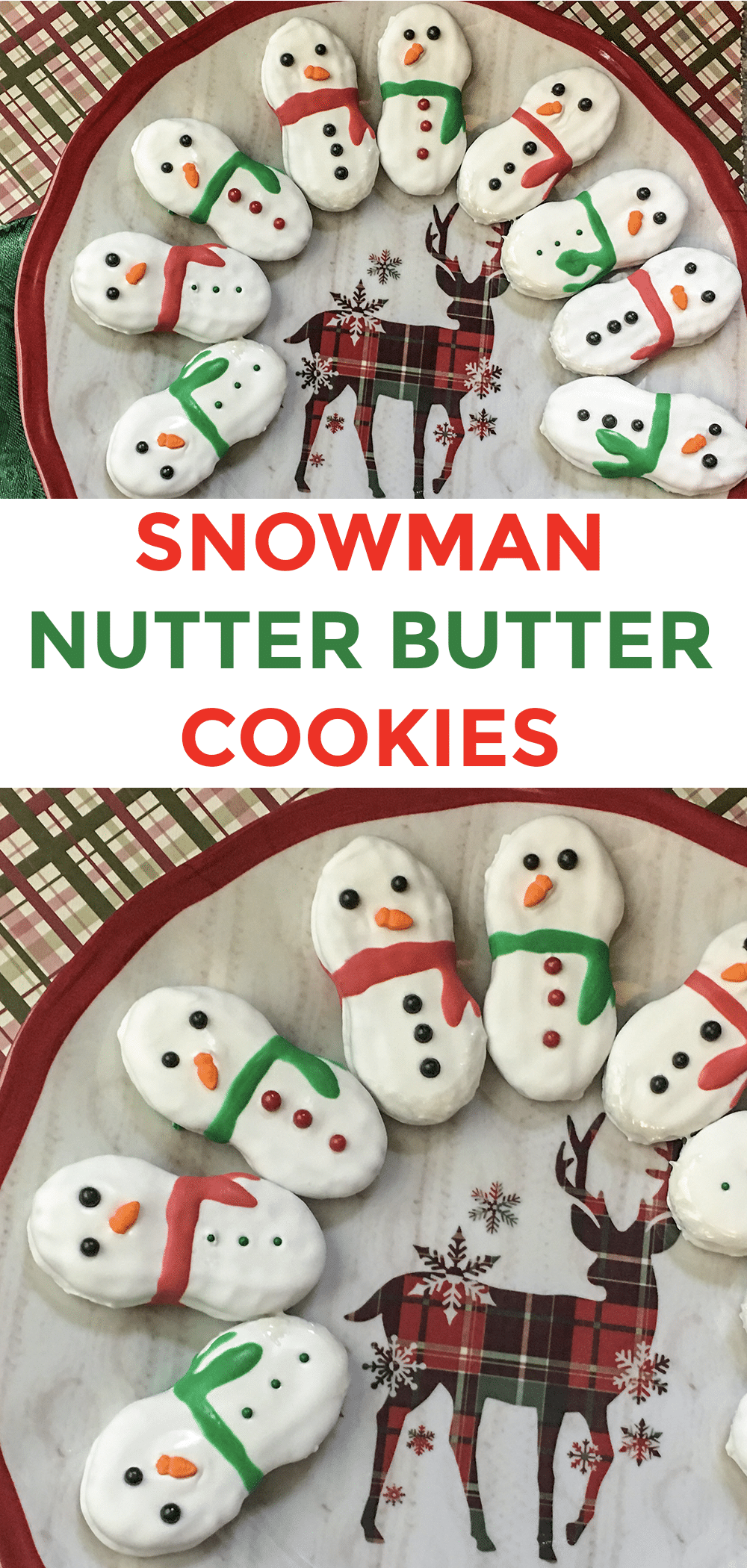 These Snowman Nutter Butter Cookies are an adorable winter treat and they're super easy to make! #nutterbutter #funfoodforkids #wintertreat via @wondermomwannab