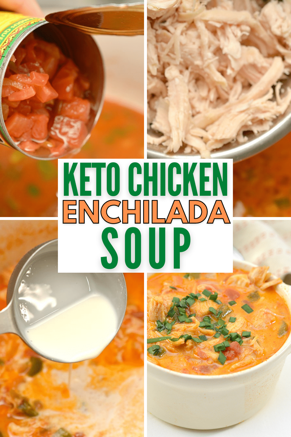 The perfect weeknight dinner recipe - keto chicken enchilada soup! It’s not only low carb, but super creamy and easy to make, too. #keto #lowcarb #chickensoup #enchilada via @wondermomwannab