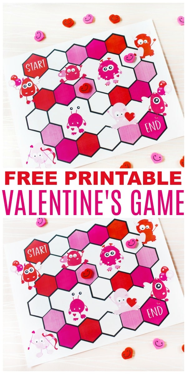 This free Printable Valentine Game is colorful and easy to play. This fun Valentine's Day game is perfect to entertain kids at school class parties. #printable #valentinesday #freeprintables via @wondermomwannab
