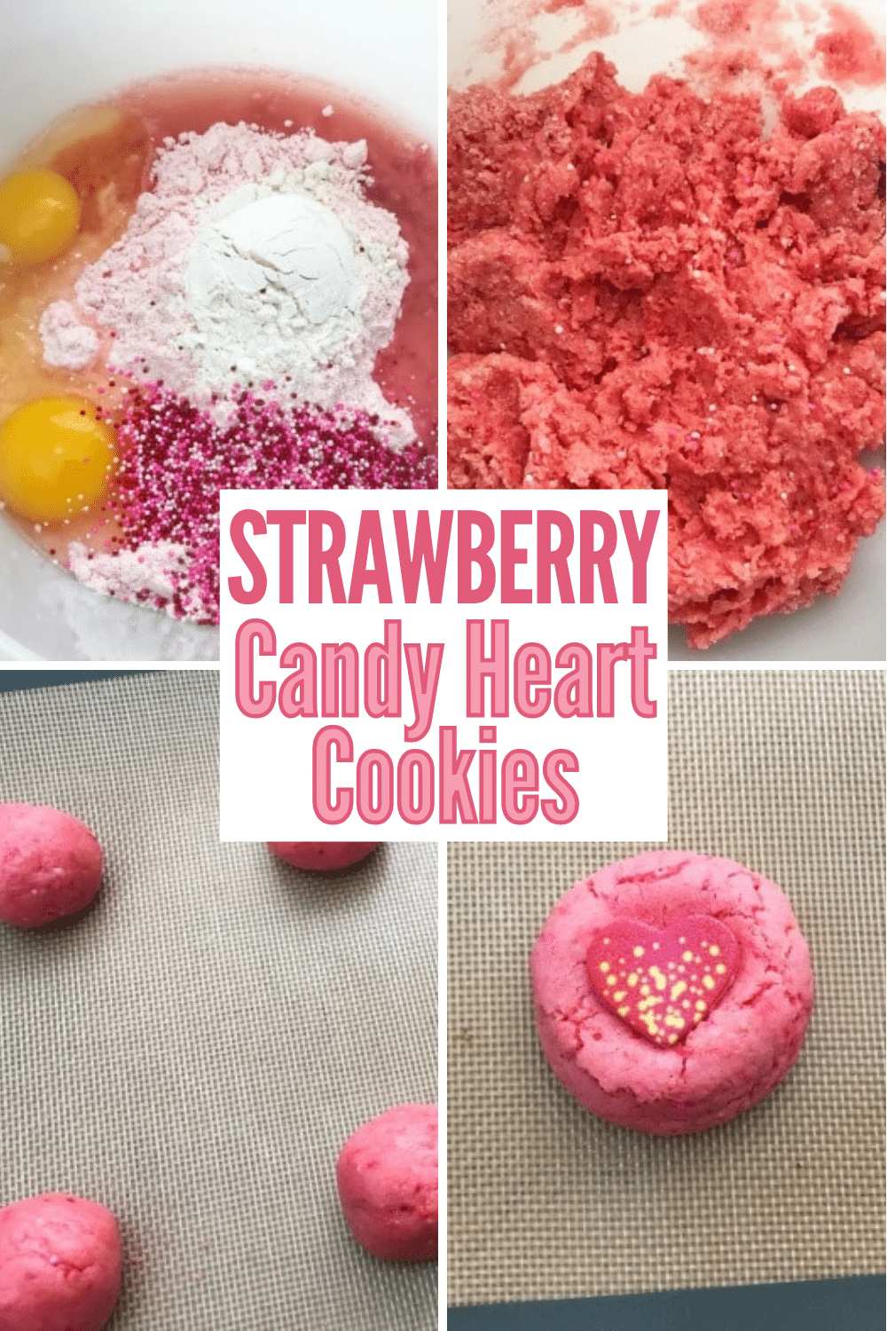 Strawberry Cake Mix Cookies are the perfect treat for Valentine's Day. They are perfect to share with friends and family. #cookies #ValentinesDay #strawberry #strawberrycakemixcookies #cakemixcookies via @wondermomwannab