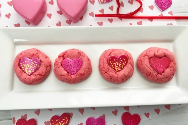 easy Strawberry Candy Heart Cookies