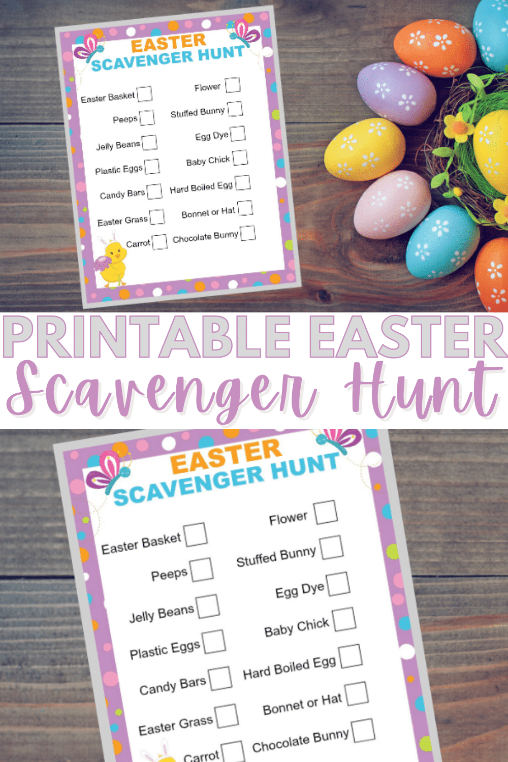 This free printable Easter Scavenger Hunt is fun for the whole family and the perfect way to spend a beautiful spring day. #easter #printables #scavengerhunt via @wondermomwannab