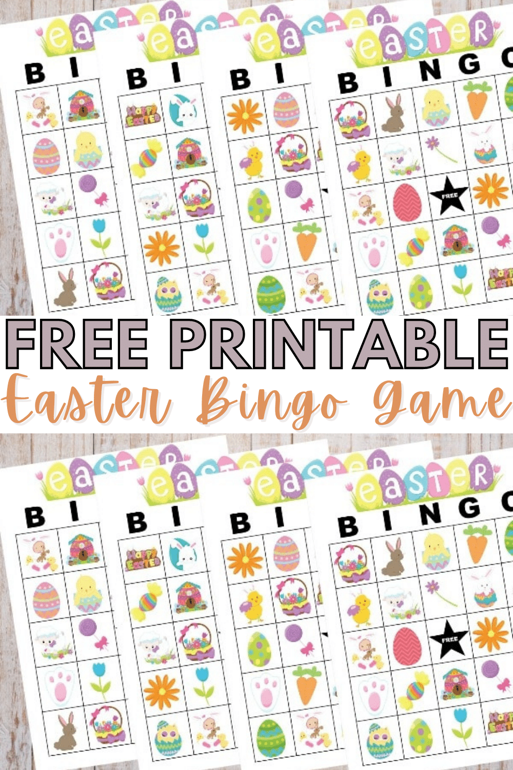 Easter Bingo is a fun game to play during spring. These free printable Easter Bingo cards are colorful and perfect for kids. #printables #freeprintables #easter #bingo via @wondermomwannab