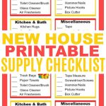 printable House Checklist to print at home