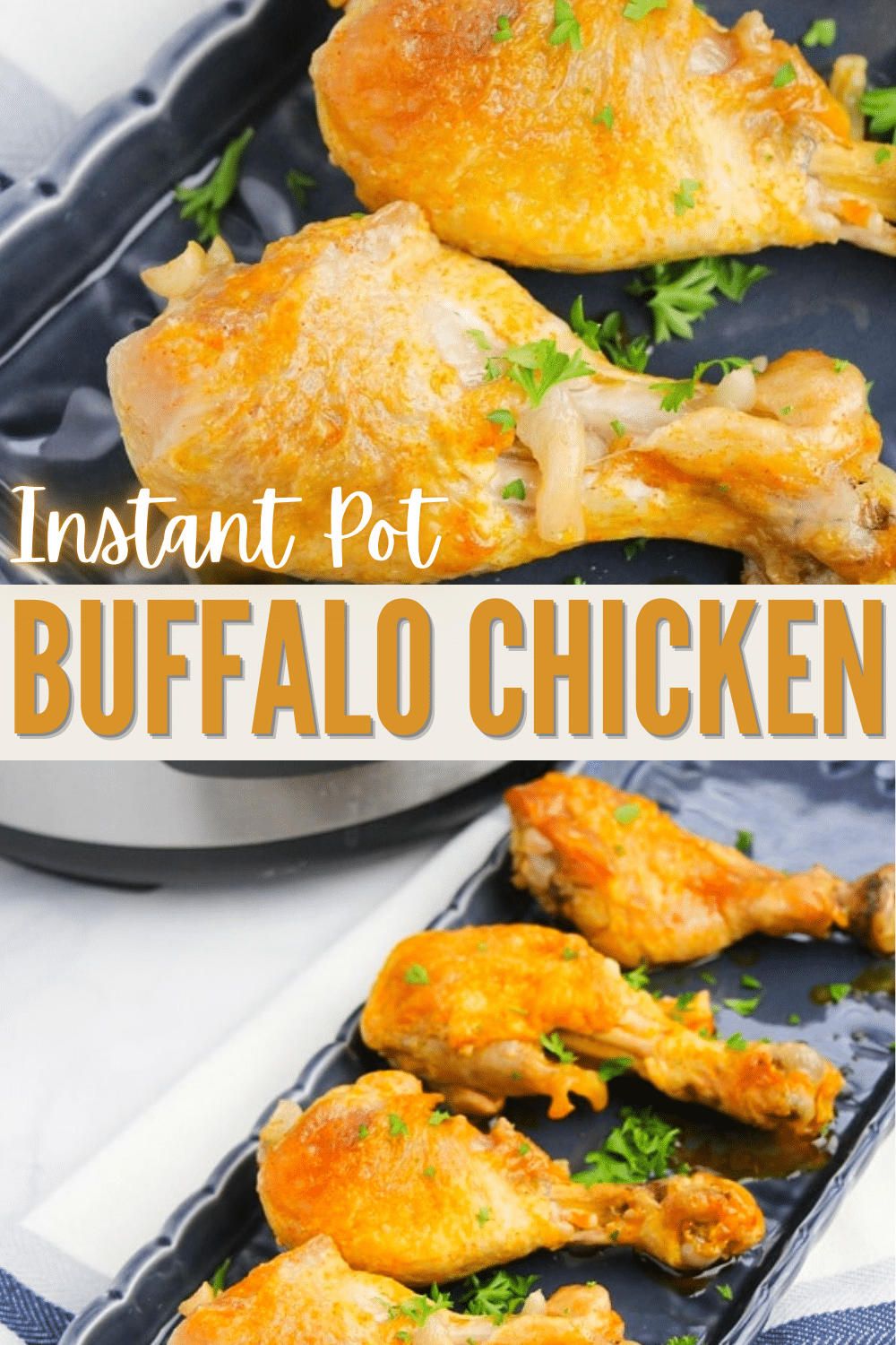 This Instant Pot Buffalo Chicken has all the familiar flavor of this popular appetizer but is way easier (and less messy) to make! #instantpotrecipe #pressurecooker #appetizer via @wondermomwannab