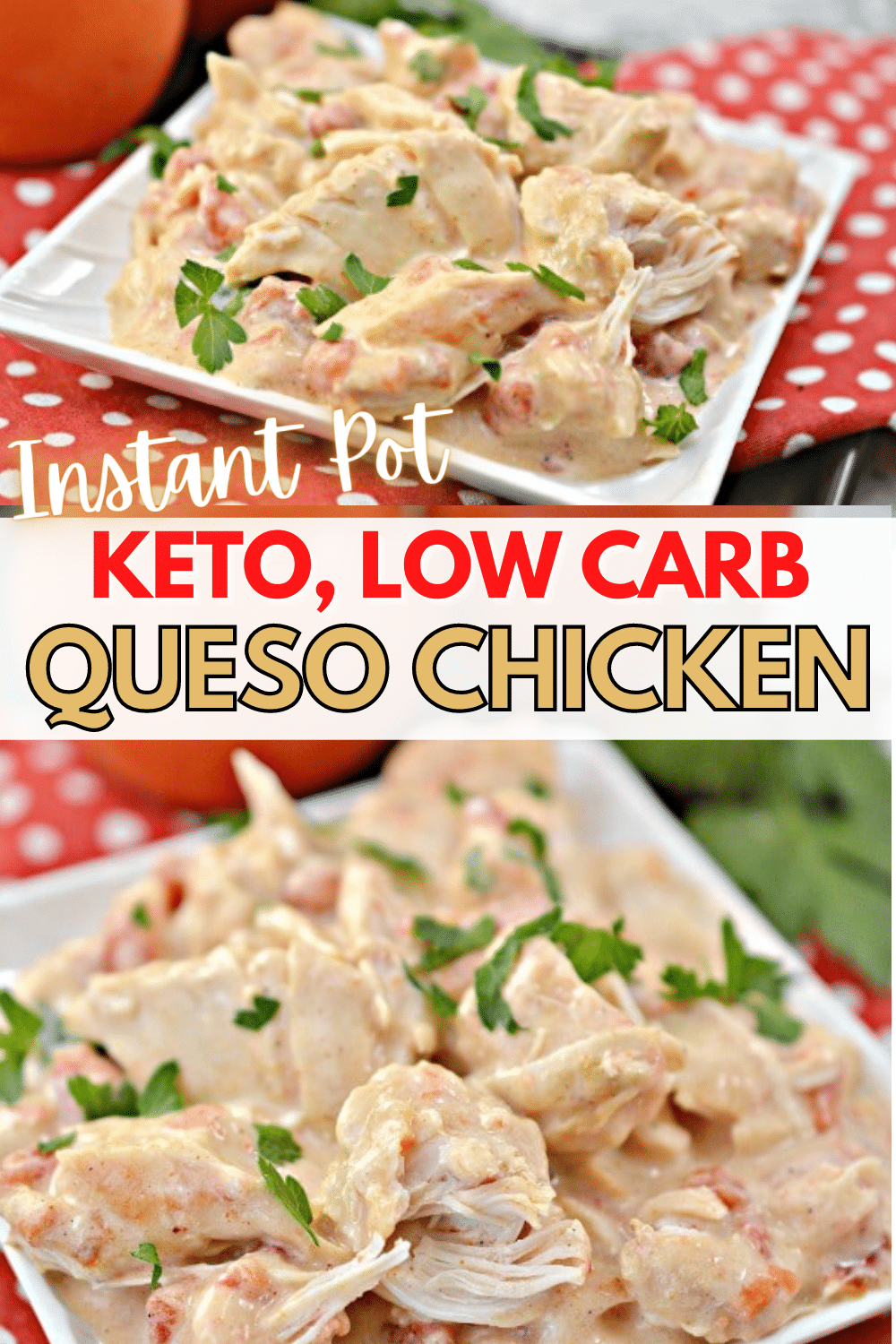 This Instant Pot Queso Chicken is not only easy and delicious, it's perfect for low-carb and keto diets too! #instantpot #chicken #mexican #keto #lowcarb via @wondermomwannab