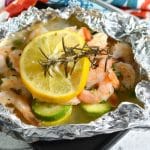 finished Keto Shrimp Foil Packets that are ready to eat