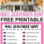 Mall Scavenger Hunt free printable