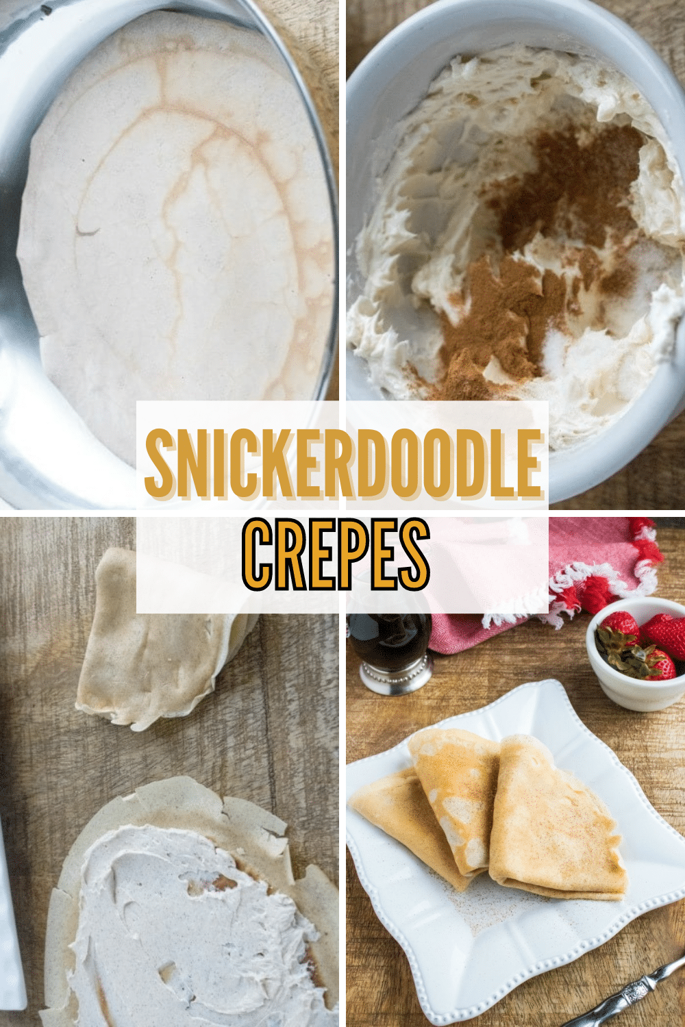 Snickerdoodle Crepes are a sweet breakfast recipe filled with a delightful cinnamon and sugar cream cheese filling. This easy breakfast recipe is absolutely delicious! #breakfast #crepes #snickerdoodles via @wondermomwannab