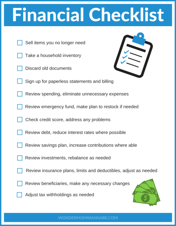 printable financial checklist