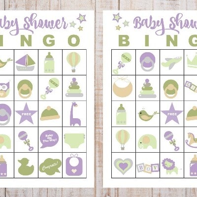 free printable baby shower bingo