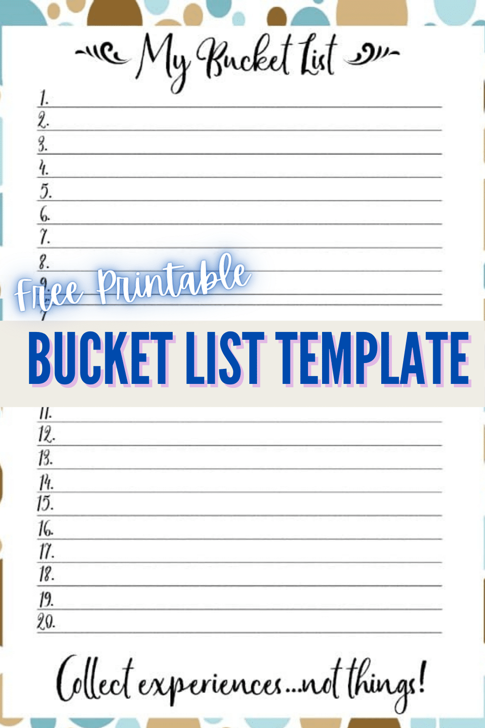 This free printable Bucket List Template will help you make your personal bucket list at home. It is fun to create a bucket list and start meeting goals. #bucketlist #printable #freeprintable via @wondermomwannab
