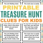 Treasure Hunt Clues for Kids that are printable
