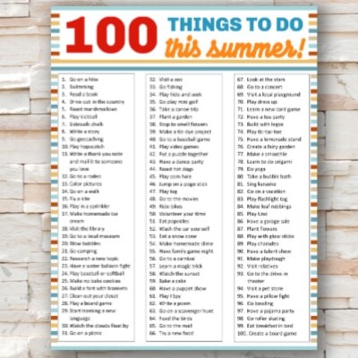 100 Things To Do This Summer