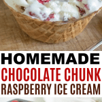 easy homemade chocolate chunk raspberry ice cream recipe