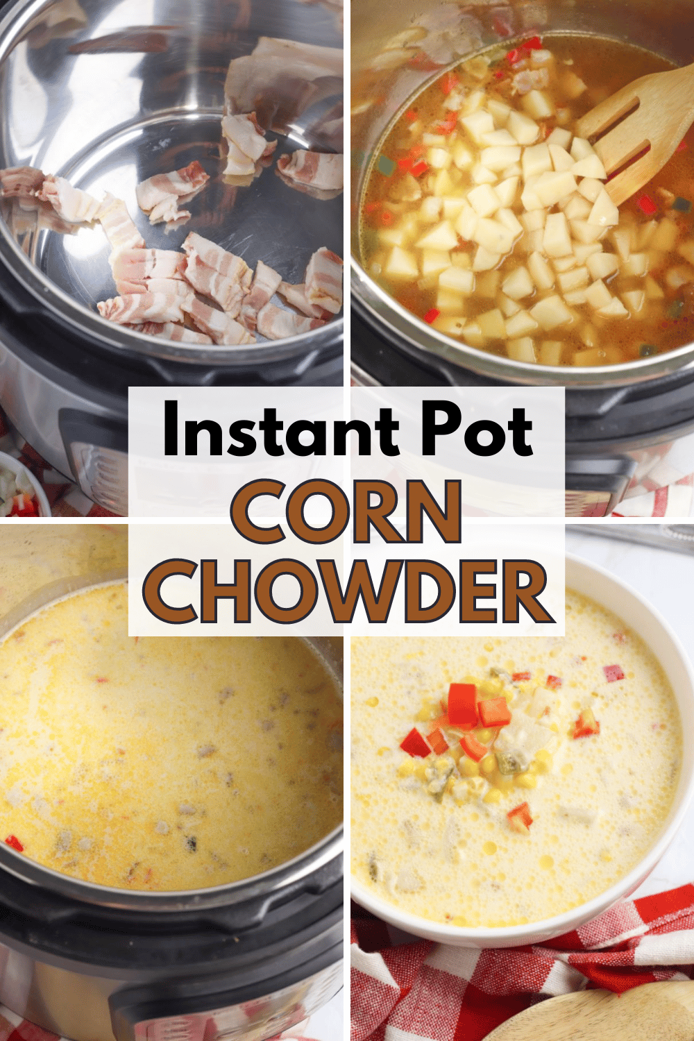 This Instant Pot Corn Chowder is a quick and easy all-in-one recipe that the whole family goes nuts over! Slightly sweet, deliciously creamy and with just a hint of spice. #corn #chowder #instantpotrecipes #pressurecooker #wondermomwannabe via @wondermomwannab