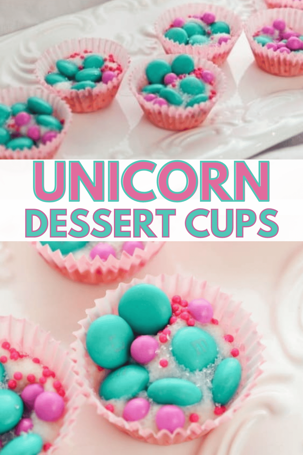 Unicorn dessert cups are an easy dessert recipe and could be used as unicorn food at a princess or unicorn party! These dessert cups are quick to make. #unicorns #dessert #partyfood via @wondermomwannab