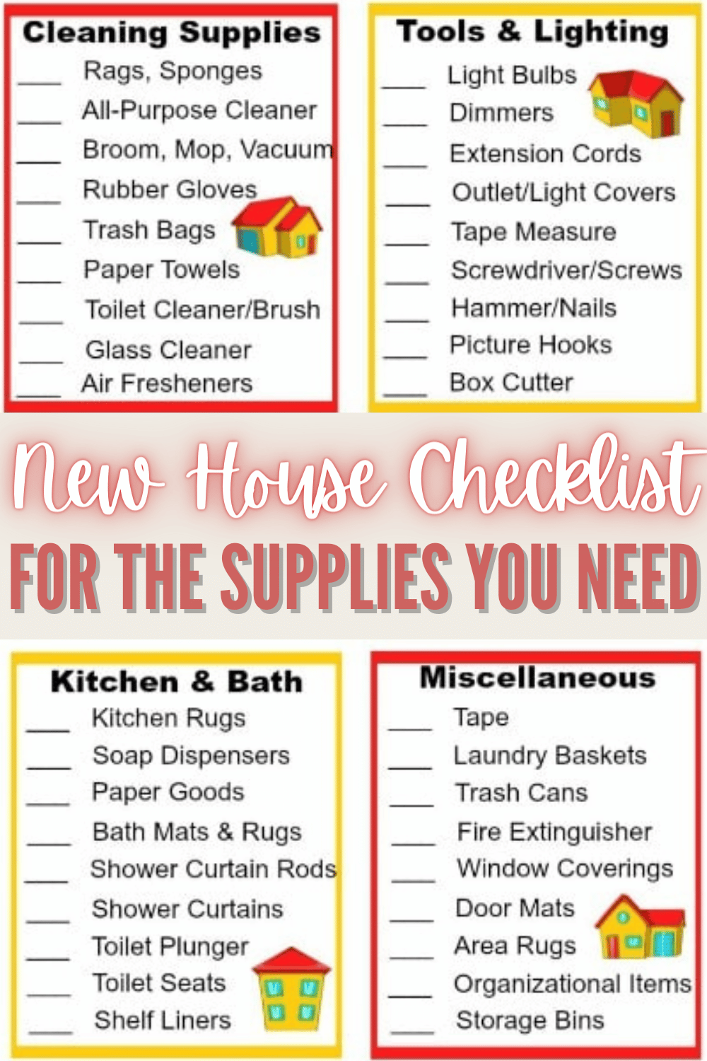 This printable new house checklist will help you tackle all the work that goes into moving into a new home! Print off this free checklist and get busy. #printables #moving #checklist via @wondermomwannab