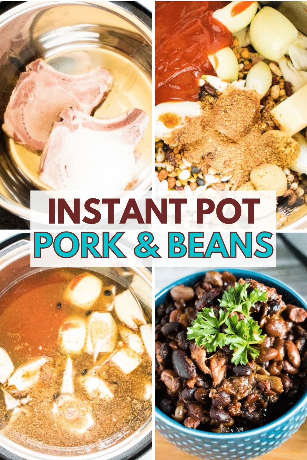 These Instant Pot Pork and Beans are a hearty, delicious meal and also work well as a side dish for a potluck. #porkrecipes #instantpot #wondermomwannabe via @wondermomwannab