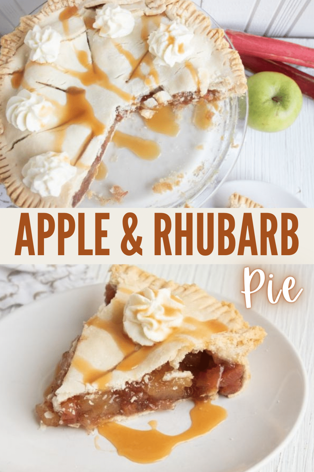Apple and Rhubarb Pie is the perfect dessert for fall and Thanksgiving. This delicious pie is full of fruit and flavor and looks amazing on your table. #apples #rhubarb #pie via @wondermomwannab