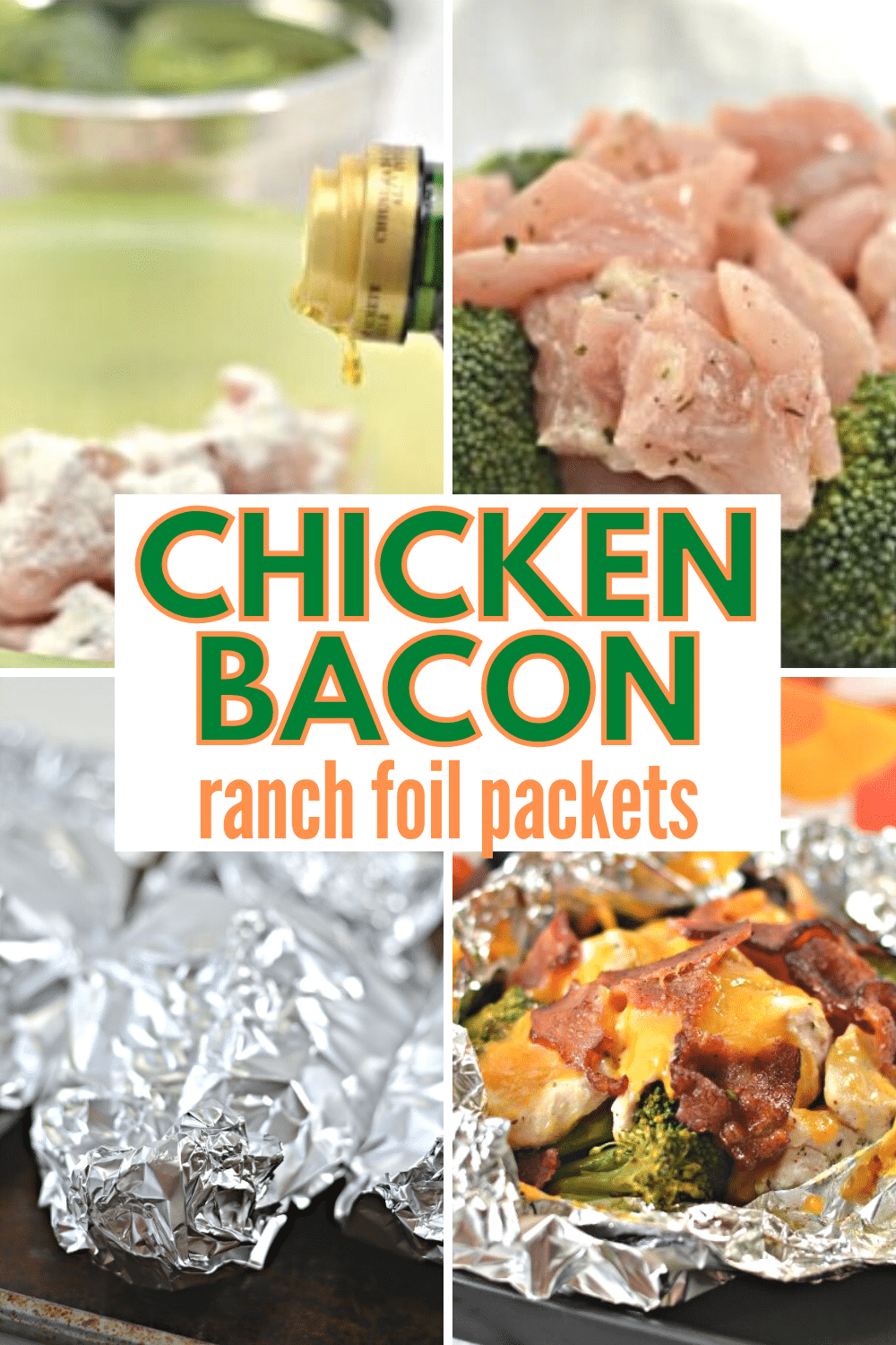 Chicken Bacon Ranch Foil Packets are a quick and easy meal with practically no clean up required. It's a great meal for camping trips. #foilpackets #chicken #campingmeal #chickenbaconranchfoilpackets #chickenbaconranch via @wondermomwannab