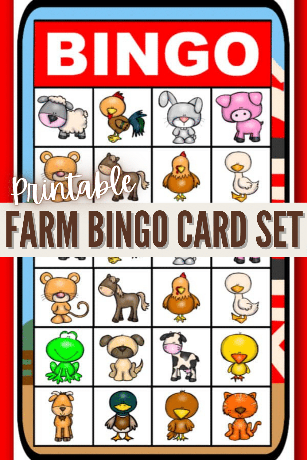 Printable farm bingo is the perfect game to play at any farm themed party or just for fun. A colorful and easy farm game that kids will love. #farm #bingo #printables via @wondermomwannab