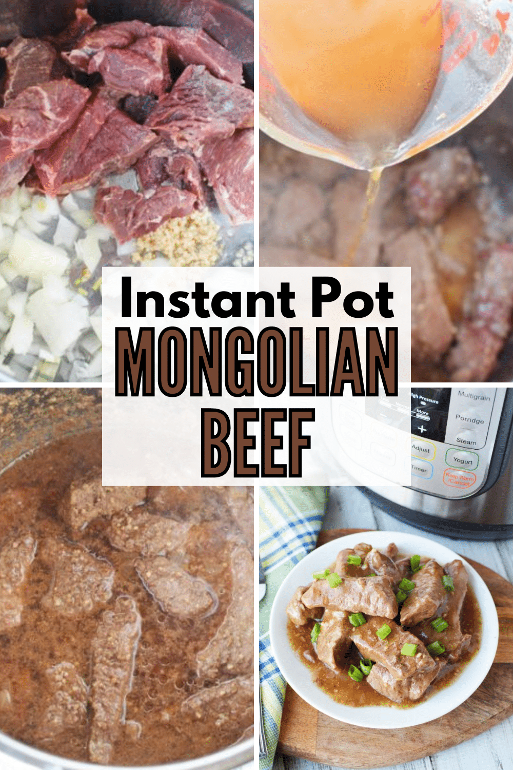 This Instant Pot Mongolian Beef is even better than takeout and so easy to make in your pressure cooker! #instantpot #pressurecooker #mongolianbeef #dinnerrecipe via @wondermomwannab