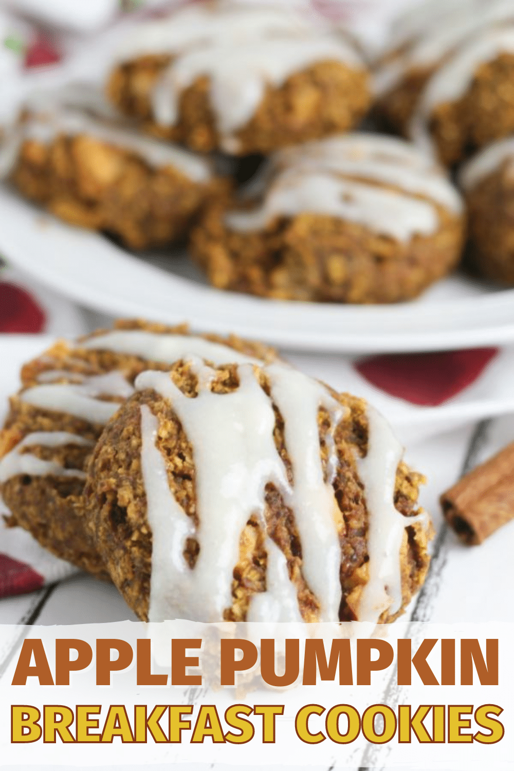 Apple Pumpkin Breakfast Cookies are packed full of flavor and nutrition. These are a great way to start your day and they smell amazing too! #breakfast #breakfastcookies #apples via @wondermomwannab