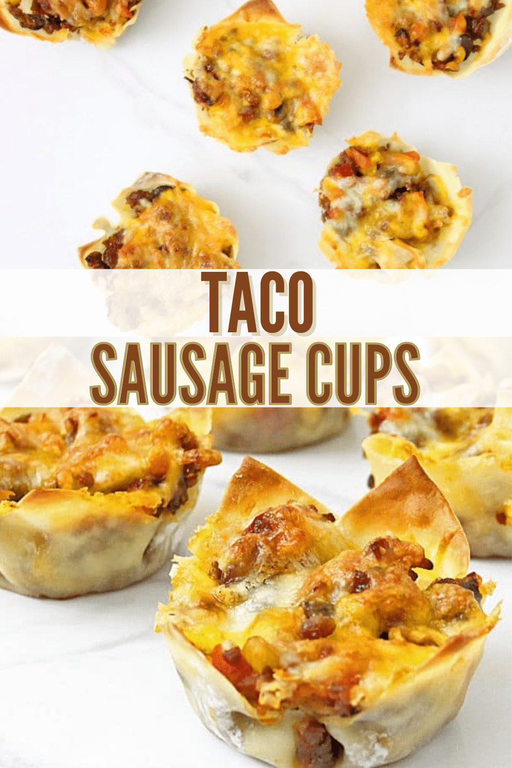 Easy Taco Sausage Cups make a great appetizer, finger food or even busy weeknight dinner. These appetizer cups are packed with meat and veggies. #sausage #appetizers #fingerfoods via @wondermomwannab