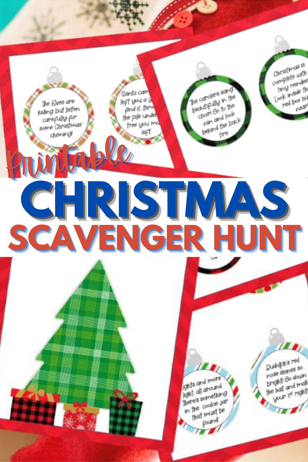 These free printable Christmas scavenger hunt riddles is a great way to make Christmas extra special. A fun way to stay entertained during the holidays. #Christmas #scavengerhunt #printables via @wondermomwannab