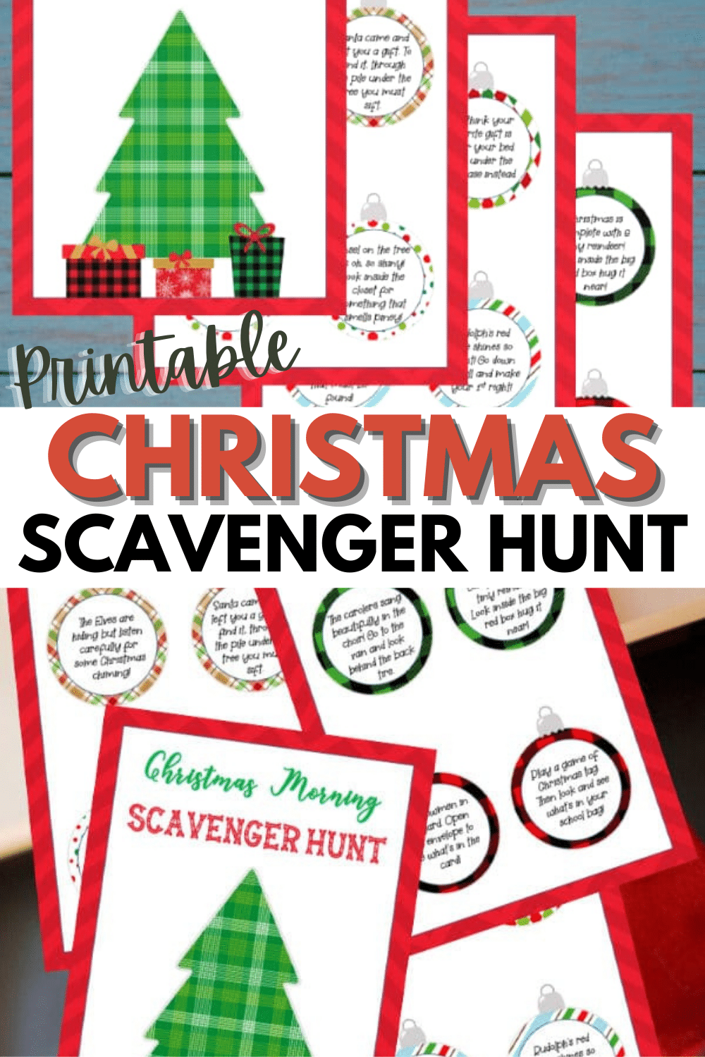 These free printable Christmas scavenger hunt riddles is a great way to make Christmas extra special. A fun way to stay entertained during the holidays. #Christmas #scavengerhunt #printables via @wondermomwannab